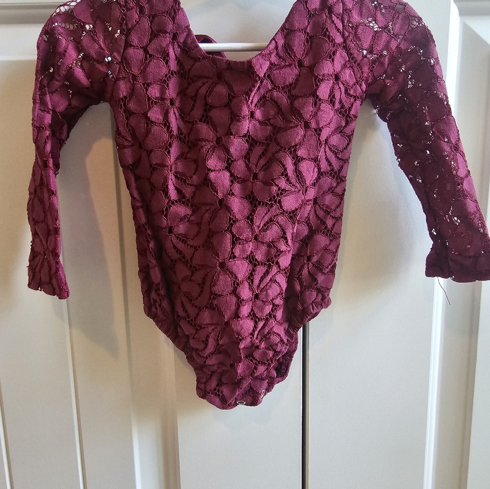 18-24 month Bailey's Blossom lacey back bow onsie, like new.